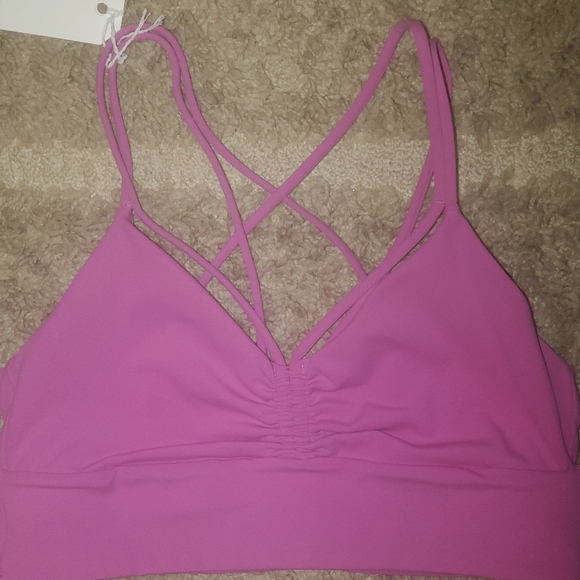 Lululemon Nulu Strappy V Neck Yoga Bra Light Support A And B , Size 10, Pow Pink - Picture 9 of 12
